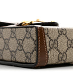 GG Supreme Monogram Mini Horsebit 1955 Crossbody Bag Beige Brown Sugar