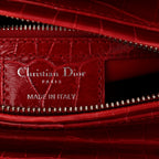 Alligator Medium Lady Dior Red