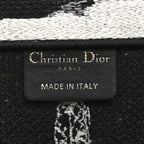Canvas Embroidered Medium Paris Book Tote Black White