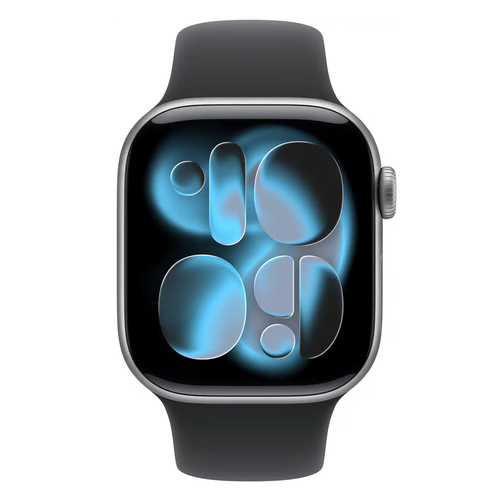 Apple Watch Series 11 42mm GPS Space Gray Gehäuse mit schwarzem Sportarmband M/L MEQX4LW/A