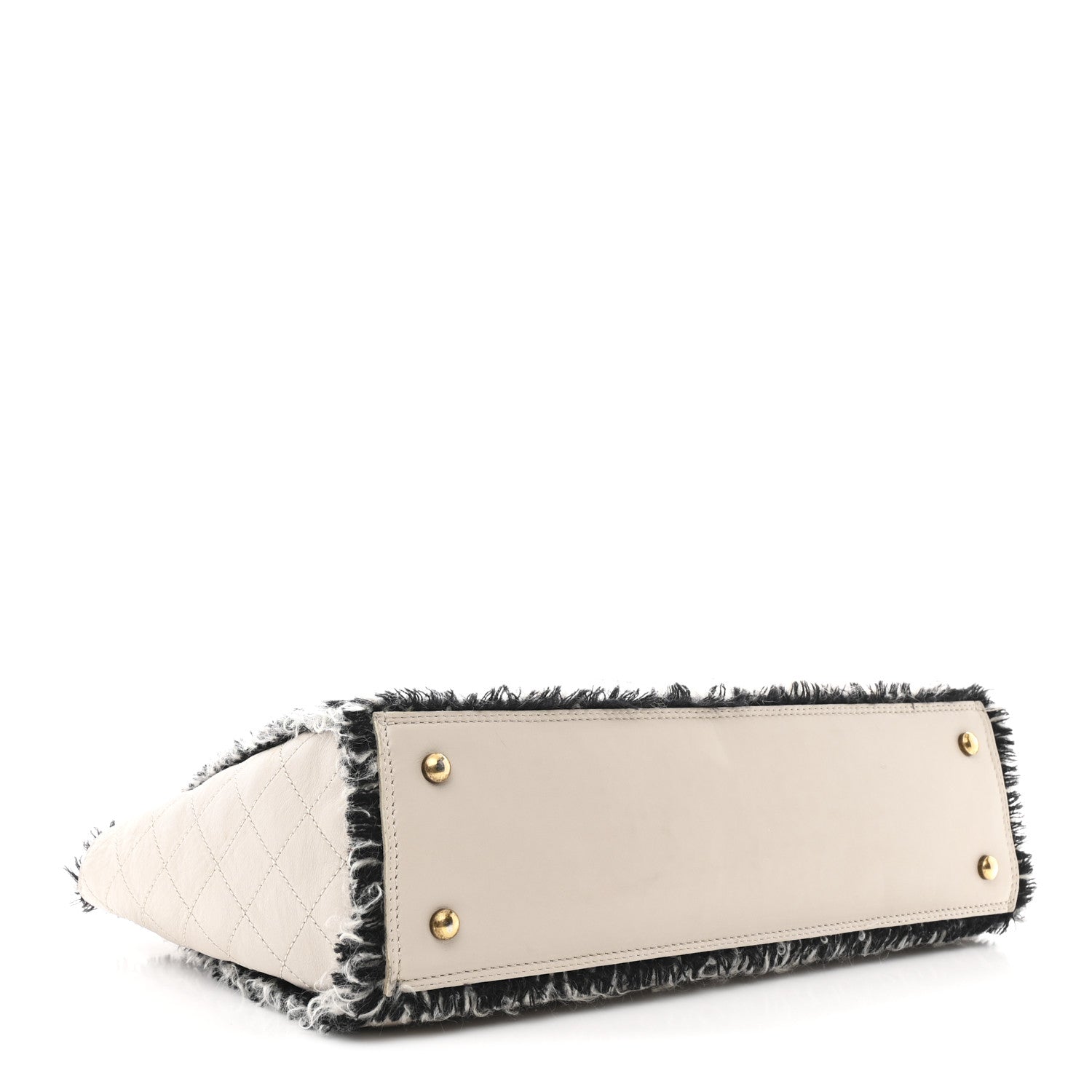 Tweed Calfskin Tweedy Shopping Tote Beige