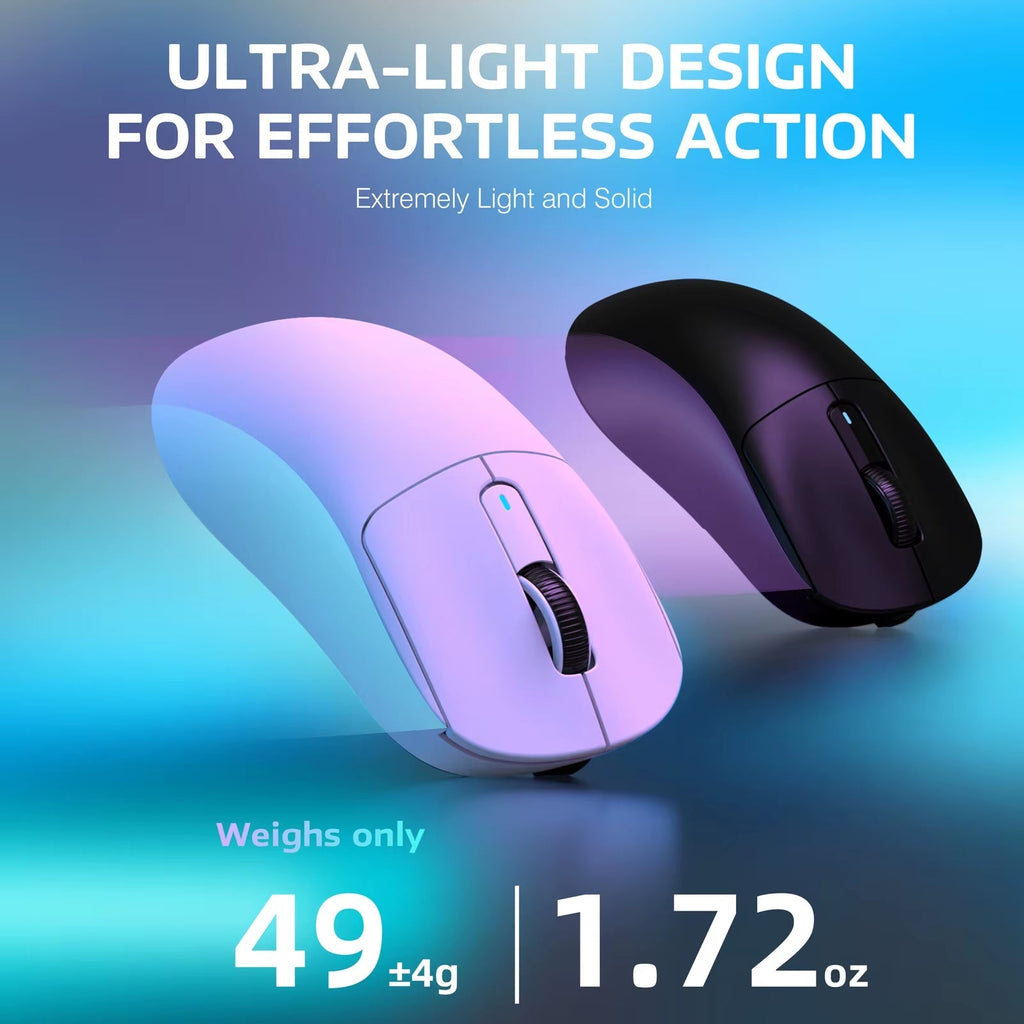 Attack Shark X3 Wireless Gaming Mouse - 49G Ergonomic Design, Triple Mode PAW3395 Optical Sensor with 26K DPI, Programmable Buttons