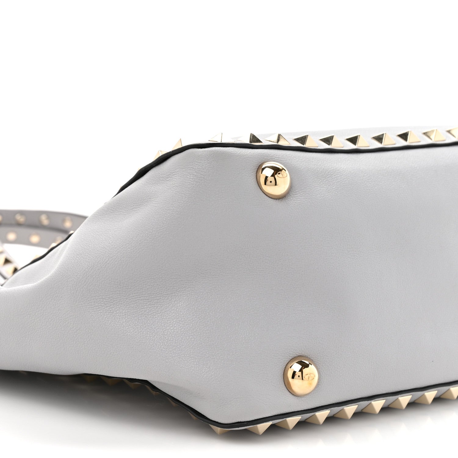 Vitello Small Rockstud Tote Grey