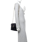 Suede Calfskin Y Quilted Monogram Small Loulou Chain Satchel Deep Marine