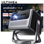 1080P Full HD Portable Projector with 4K Support, 90° Gimbal, Smart Android 11.0, 5G WiFi, and Bluetooth for Home Theater Use