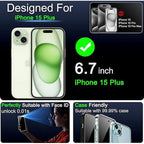 Entronix Anti-Spy Privacy Screen Protector Compatible with iPhone 15 Plus - 2-Piece Combo