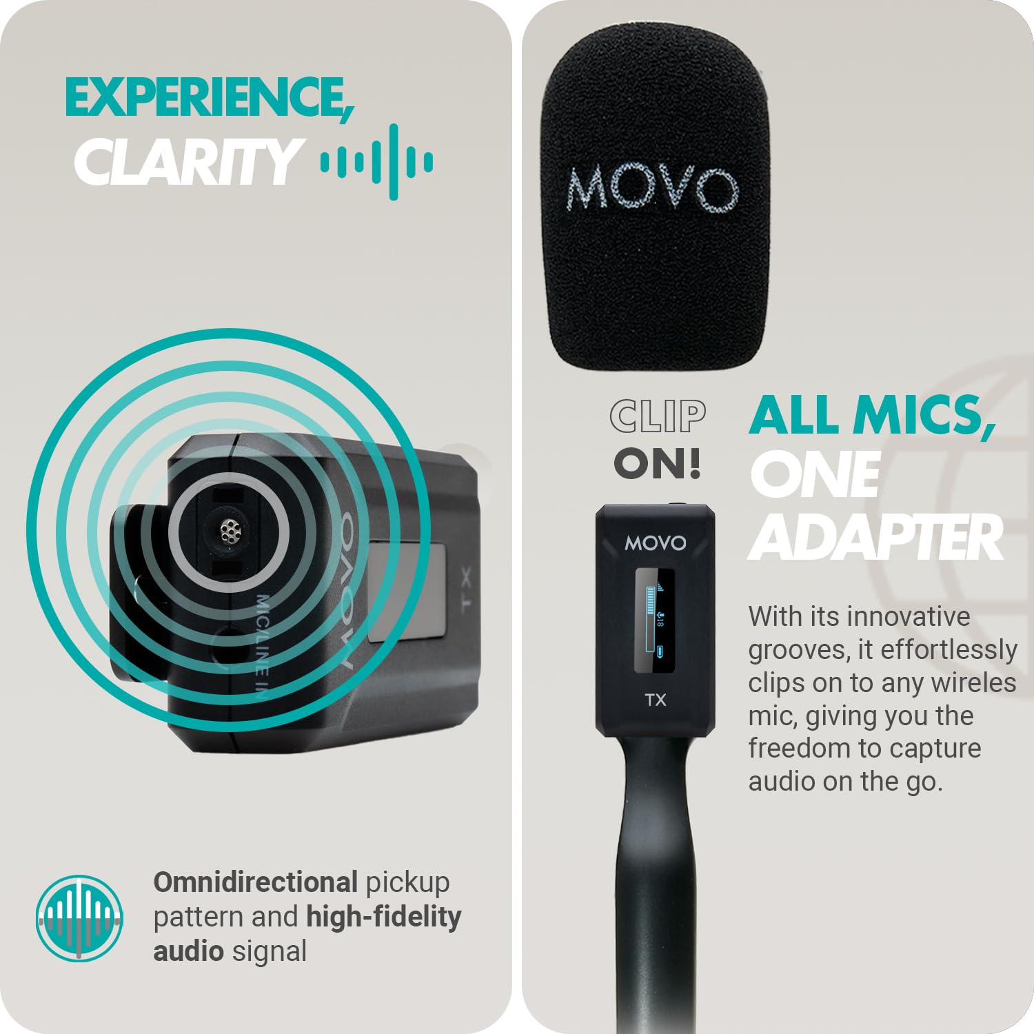 Movo WMX-2-C-DUO USB-C Dual Wireless Mics w Handle