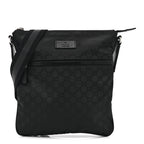 Nylon Monogram Small Flat Messenger Bag Black