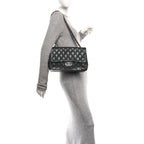 Lambskin Quilted Jumbo Single Flap Grey