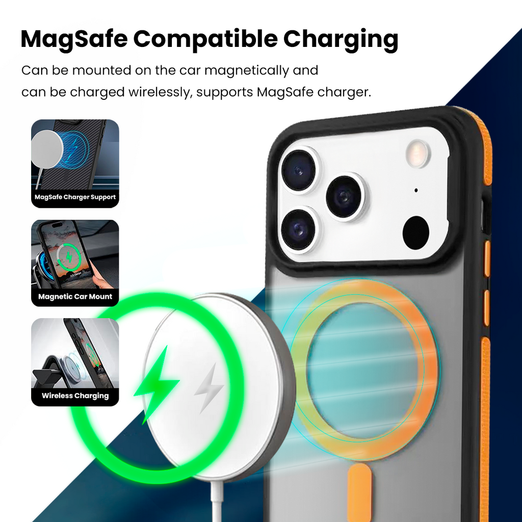 Entronix [Magnetic] Case Compatible with iPhone 17 Pro - Translucent Matte Back w/ Rugged Edges