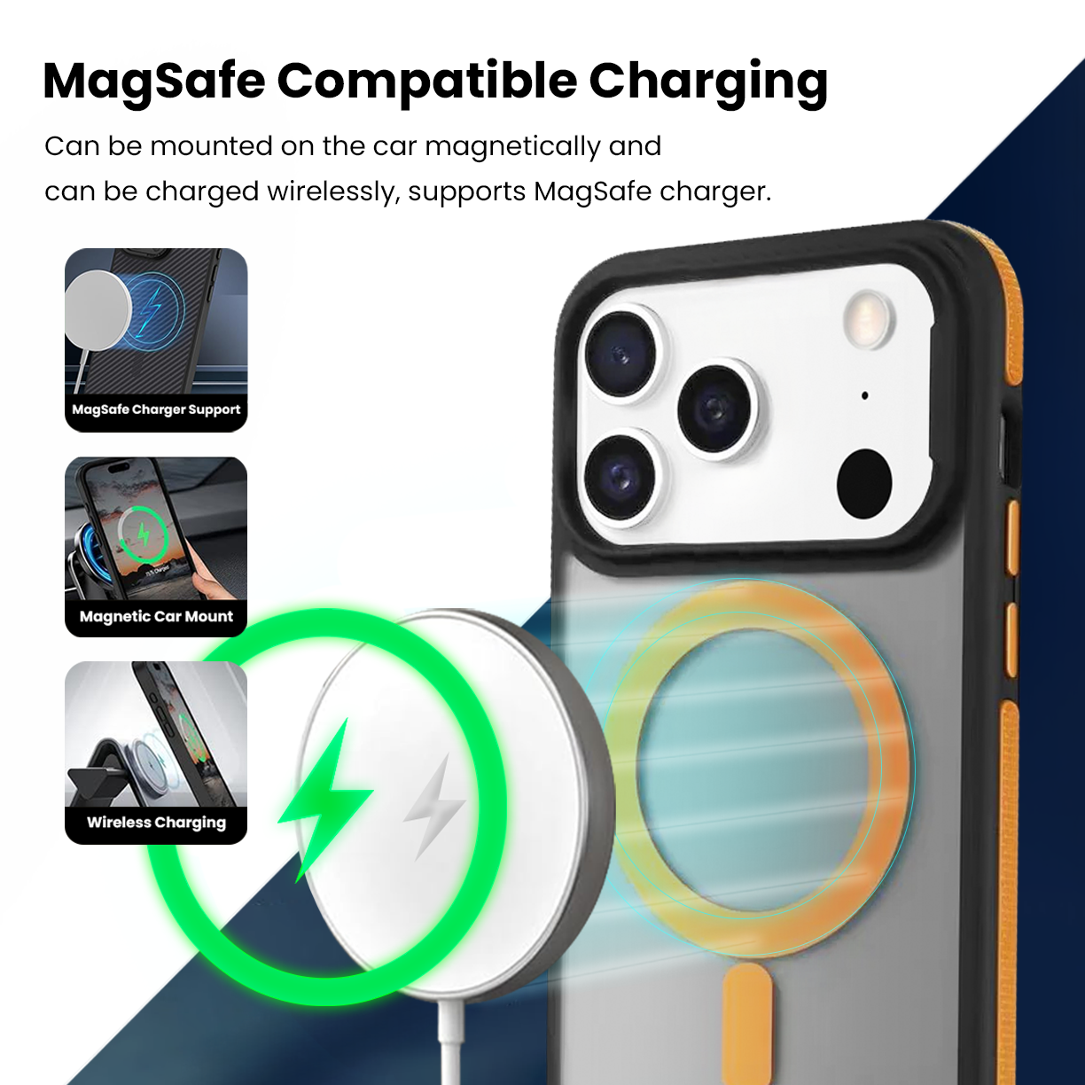 Entronix [Magnetic] Case Compatible with iPhone 17 Pro Max - Translucent Matte Back w/ Rugged Edges