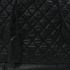 Coated Canvas Quilted Large Garment Travel Bag Black