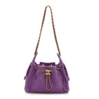 Suede Quilted Mini Chanel 25 Handbag Purple