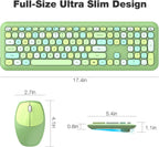 SAHARA - Wireless Keyboard and Mouse Combo with Lime Green Flush Keys