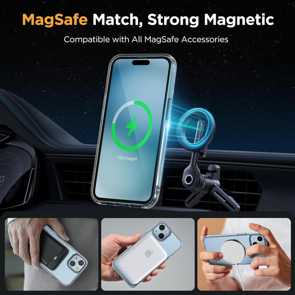 Entronix Bundle Compatible with iPhone 14 - [Magnetic] Clear Case, 2 Clear Screen Protectors & 2 Camera Lens Protectors
