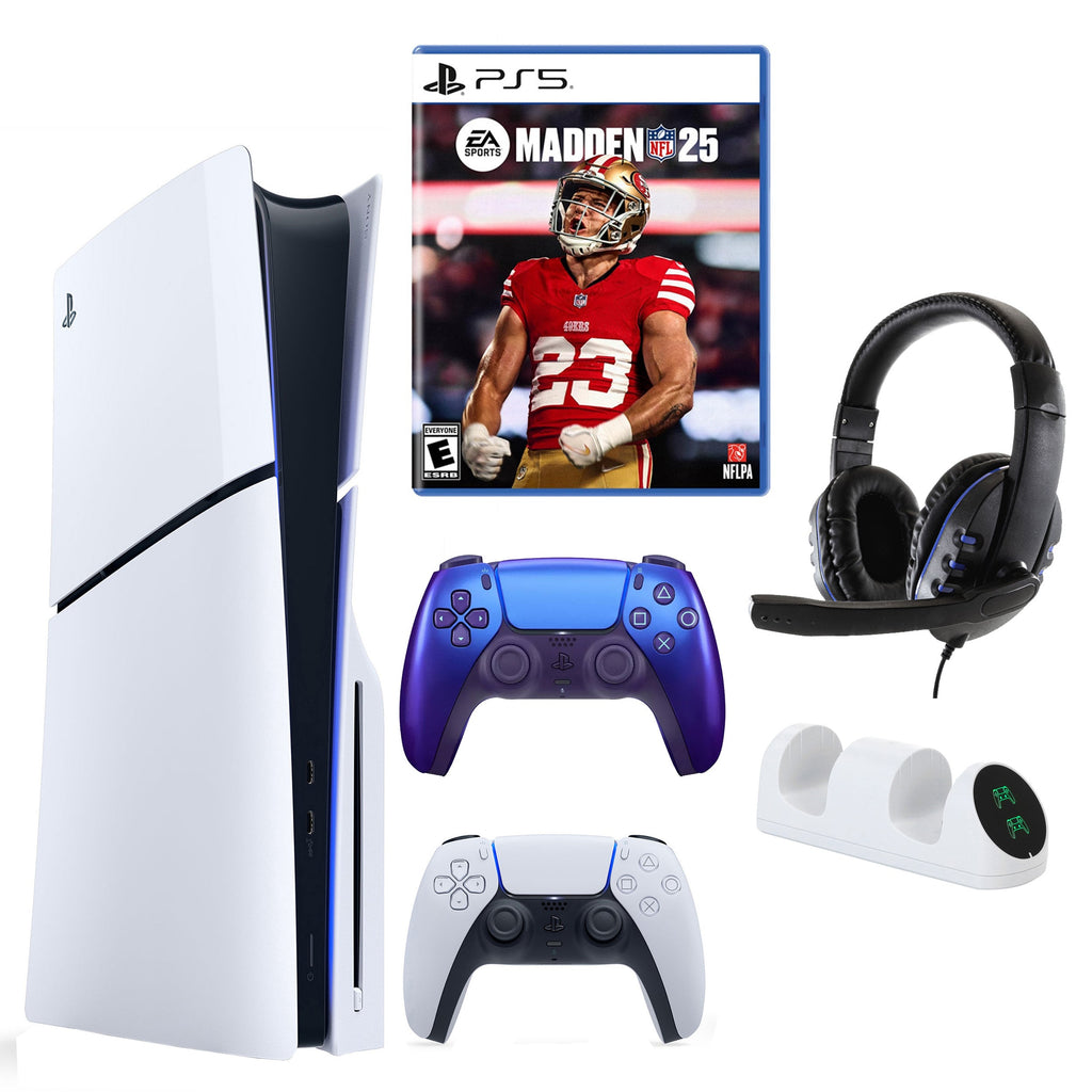 PS5 Slim with Madden NFL 25, Extra Controller & Accessories