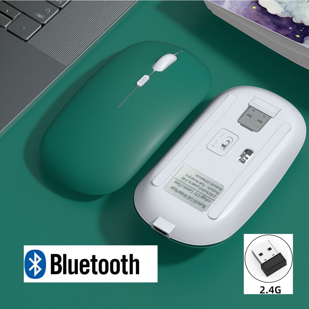 Rechargeable Wireless Bluetooth Mouse For iPad Samsung Huawei MiPad 2.4G USB Mice For Android Windows Tablet Laptop Notebook PC