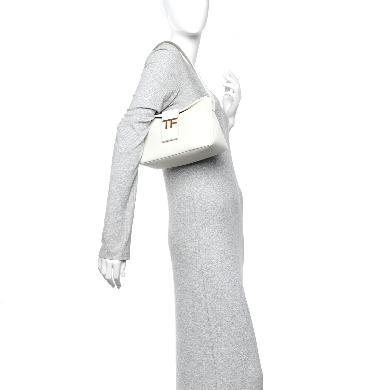 Grained Calfskin Mini TF Hobo White