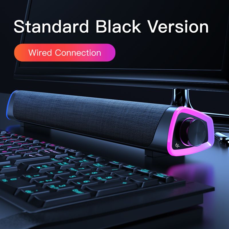 4D Computer Speaker Bar Stereo Sound Subwoofer  Speaker For Macbook Laptop Notebook PC Music Player Wired Loudspeaker