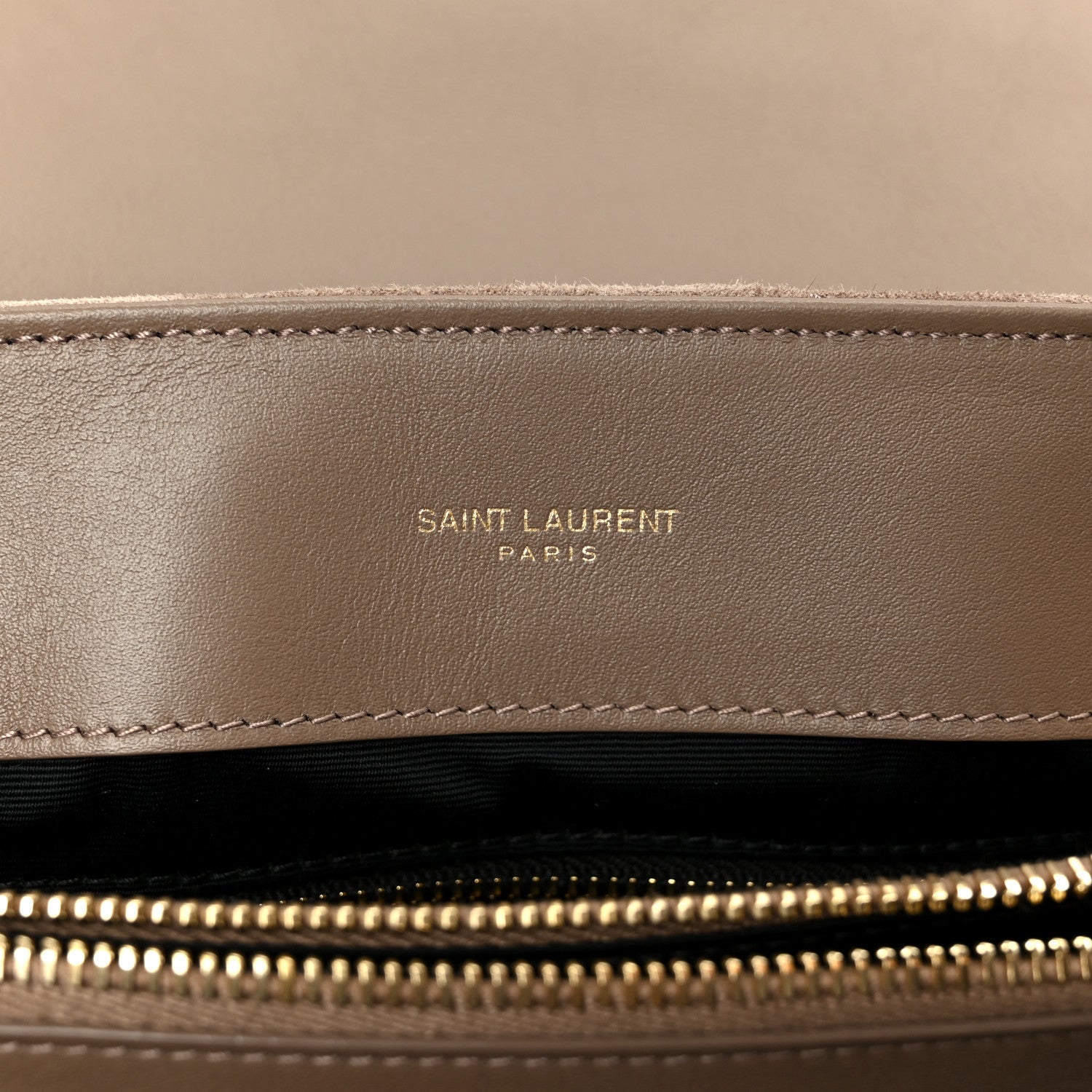 Suede Y Quilted Monogram Medium Loulou Chain Satchel Taupe