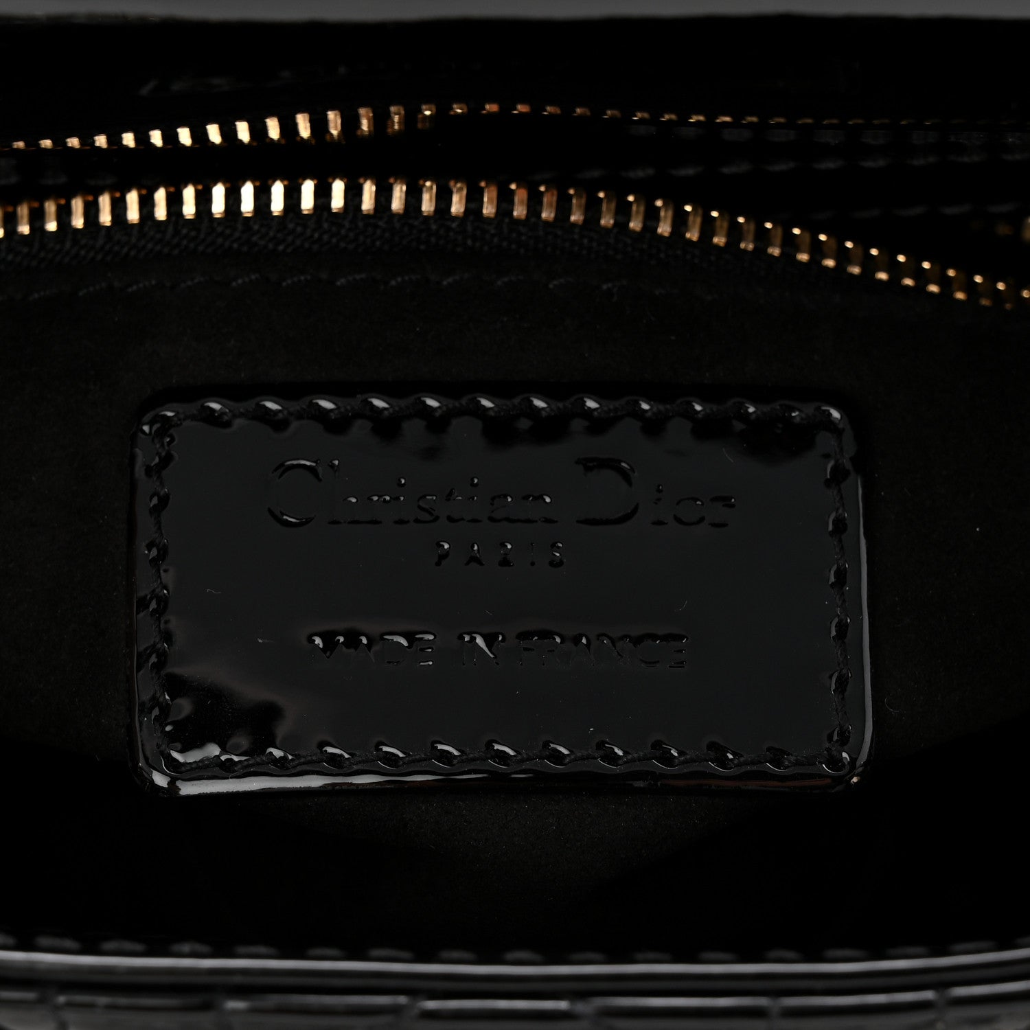 Patent Cannage Mini Lady Dior Black