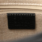 Dollar Calfskin Interlocking G Top Handle Shoulder Bag Black