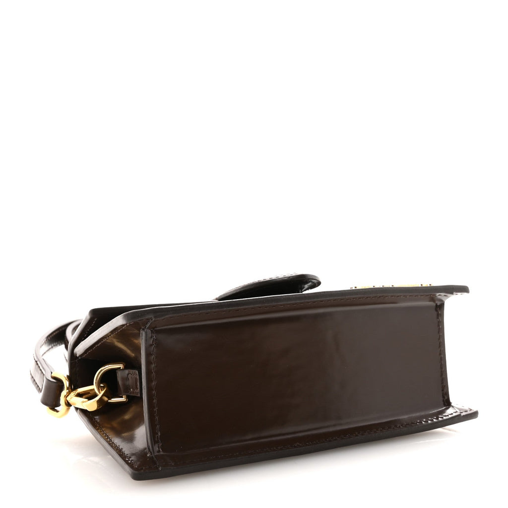 Glazed Calfskin Le Grand Bambino Midnight Brown