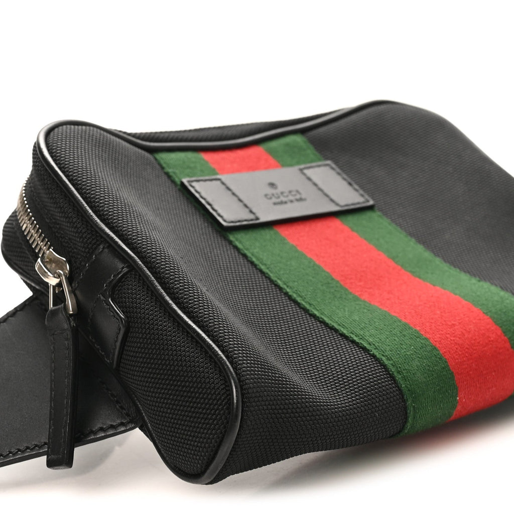 Canvas Web Slim Belt Bag Black