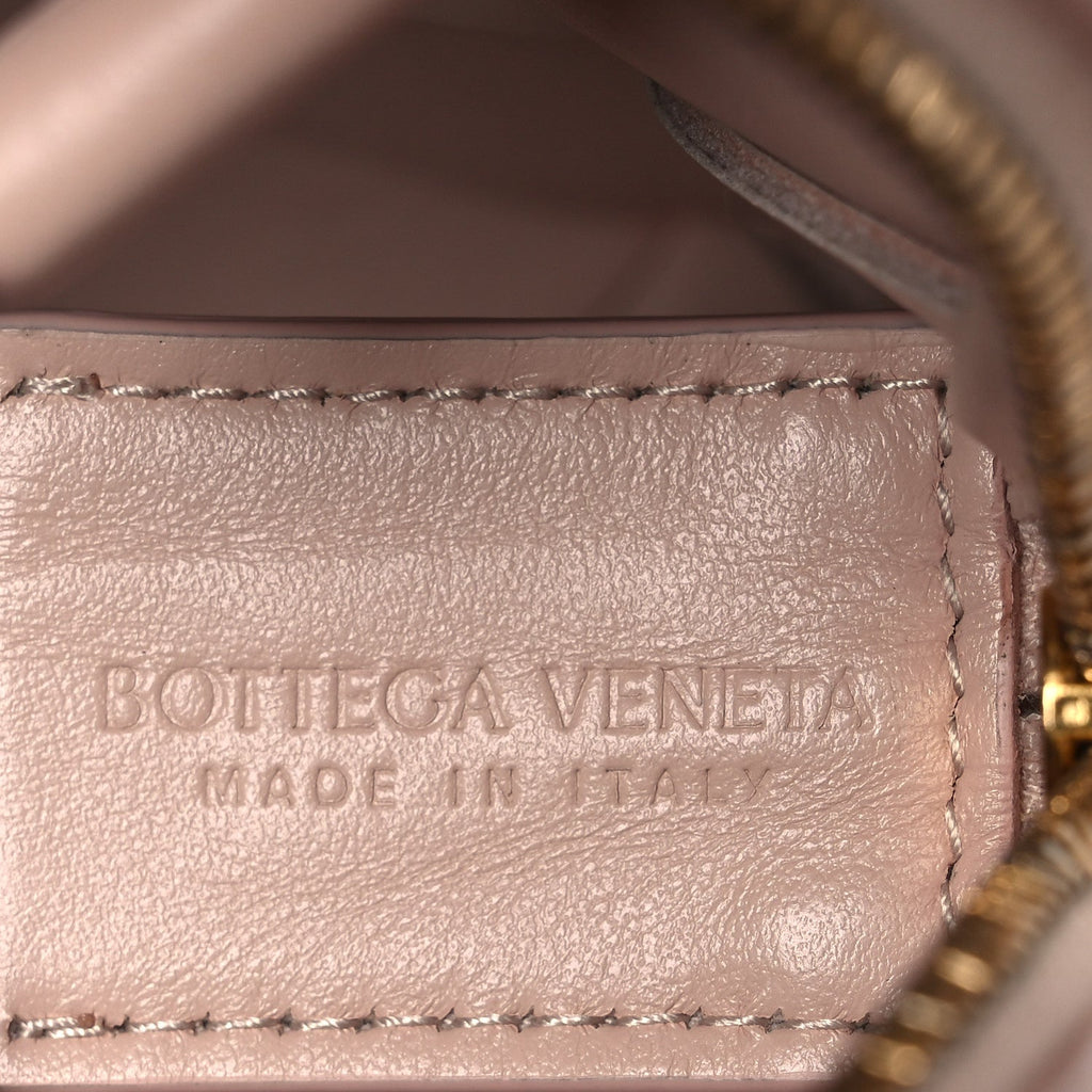 Lambskin Maxi Intrecciato Mini Cassette Camera Bag Macaroon