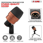 Tom Mic Wired Cardioid Bass Drum Microphone Kit High SPL Instrument Microfono w XLR Connection-  Tom XP COPPEREX