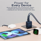 Nautica CH130 Charger - Fast Charging 30W PD USB-C / USB-A QC3.0 Dual Port Wall Charger for iPhone 16/15, Galaxy, Pixel