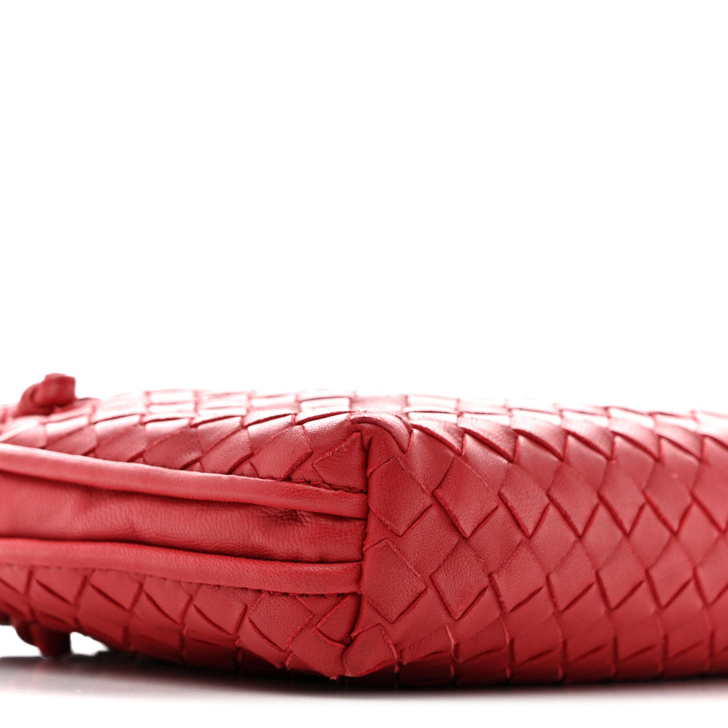 Nappa Intrecciato Nodini Crossbody Messenger Red