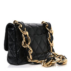 Lambskin Quilted Small Funky Town Flap Black