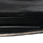 Grain De Poudre Matelasse Chevron Monogram Envelope Chain Wallet Black