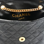 Jersey Quilted Micro Flap Bag Black