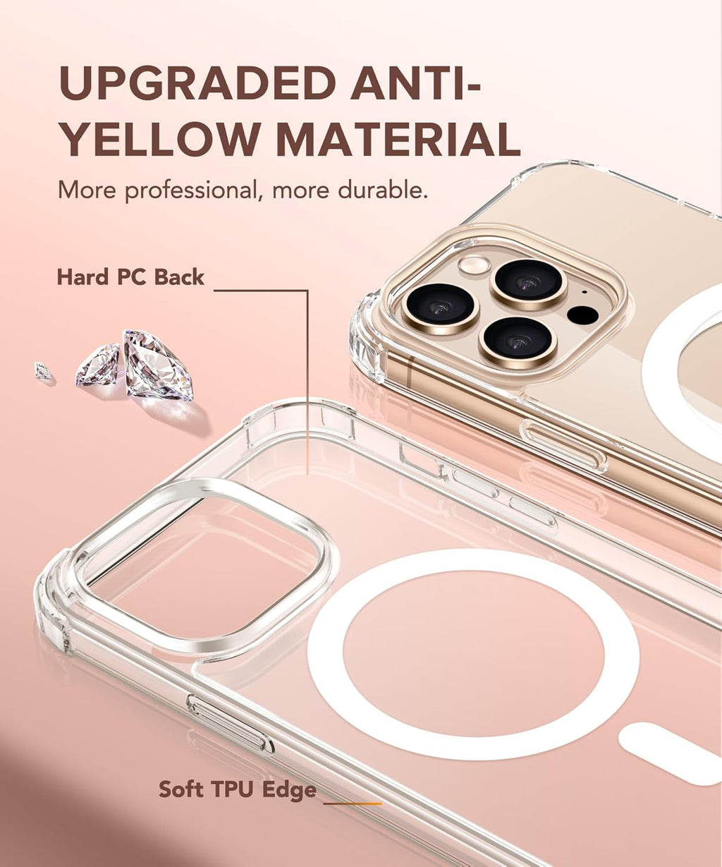 Entronix Bundle Compatible with iPhone 16 Pro Max - [Magnetic] Clear Case & 2 Clear Screen Protectors