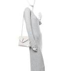 Calfskin Y Quilted Monogram Small Loulou Chain Satchel Ivory