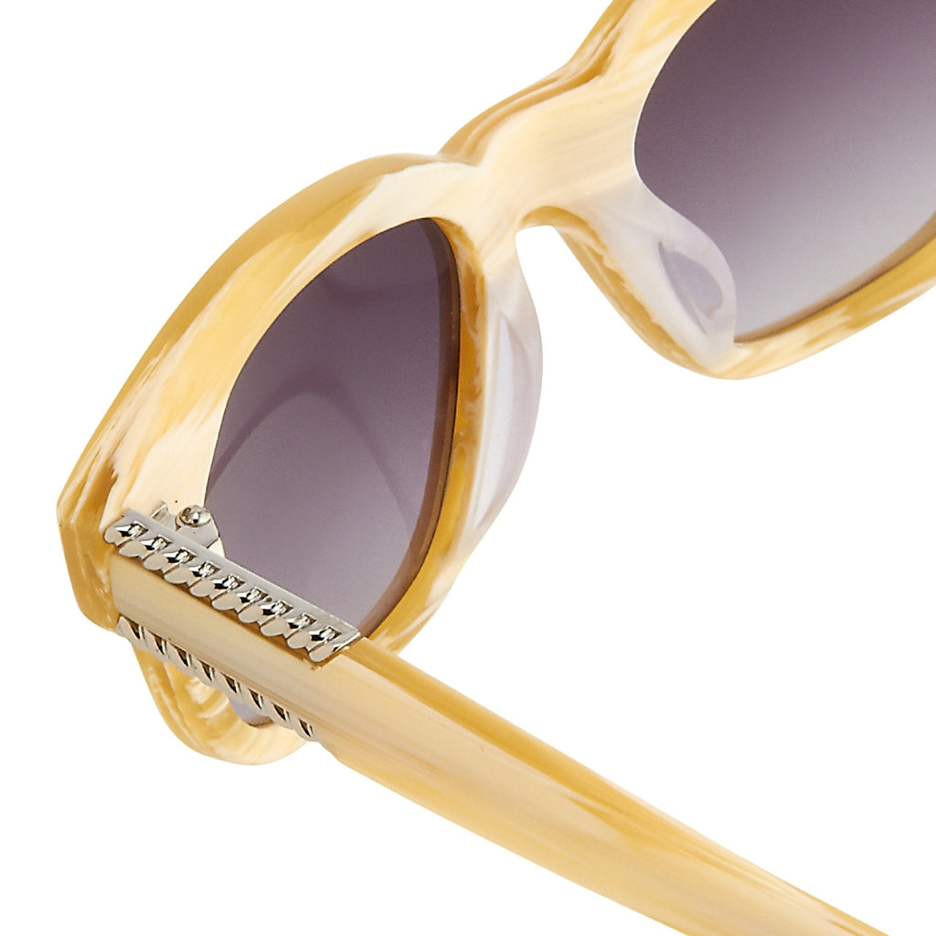 Agent Provocateur Sunglasses Square Striped Yellow and Grey