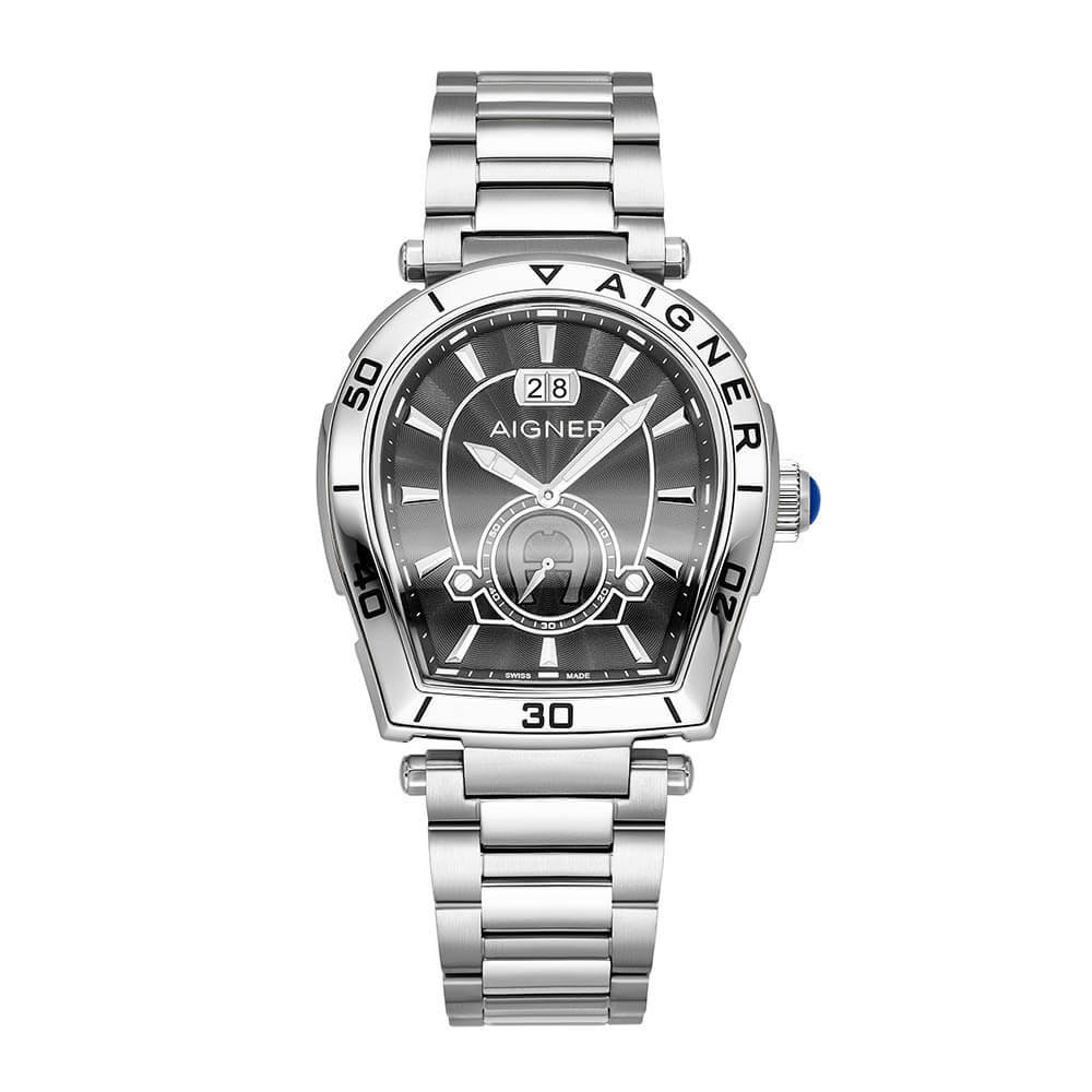 Aigner Trapani Men's Black Stainless Steel Quartz Watch