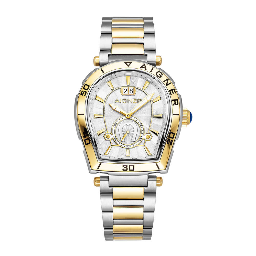 Aigner Trapani Men's Two-Tone Silver Yellow Gold Stainless Steel Watch