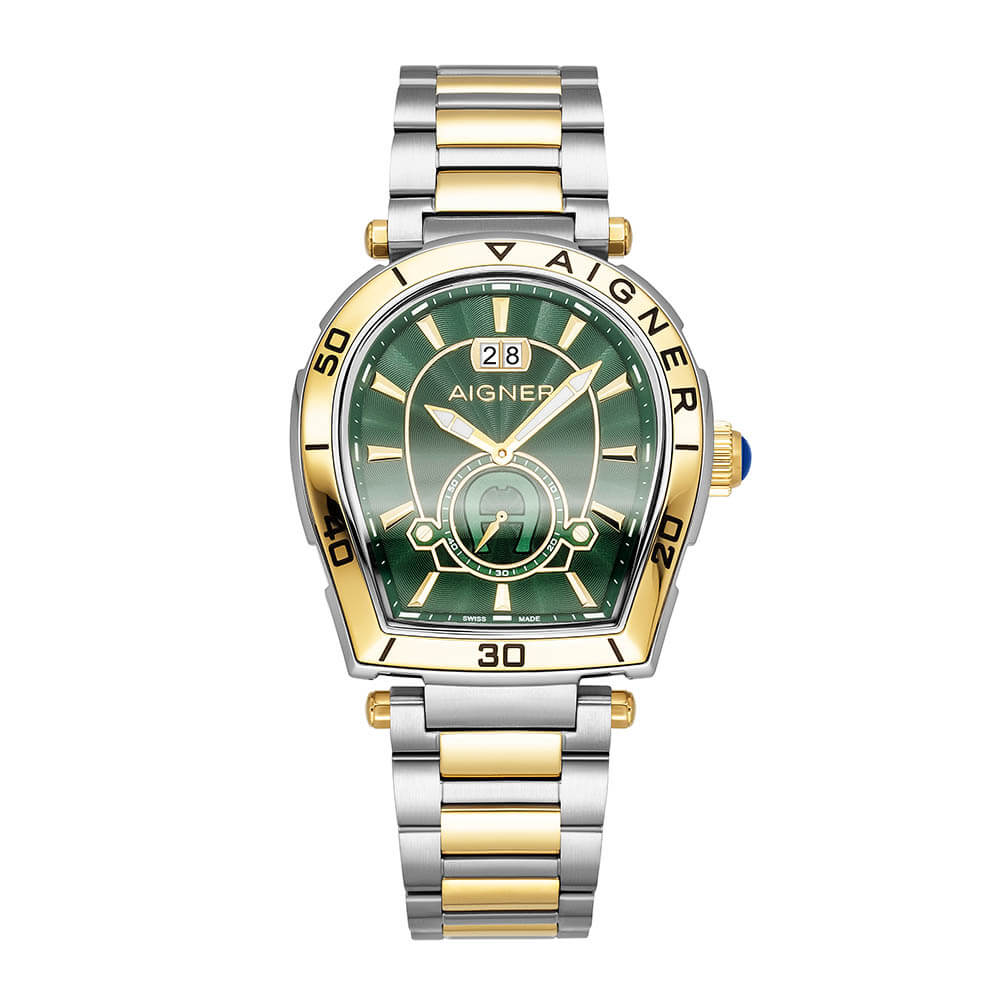 Aigner Trapani Men's Green Two-Tone Stainless Steel Watch