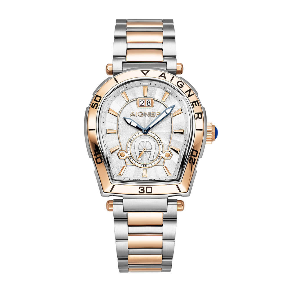 Aigner Trapani Men's Two-Tone Silver Rose Gold Stainless Steel Watch