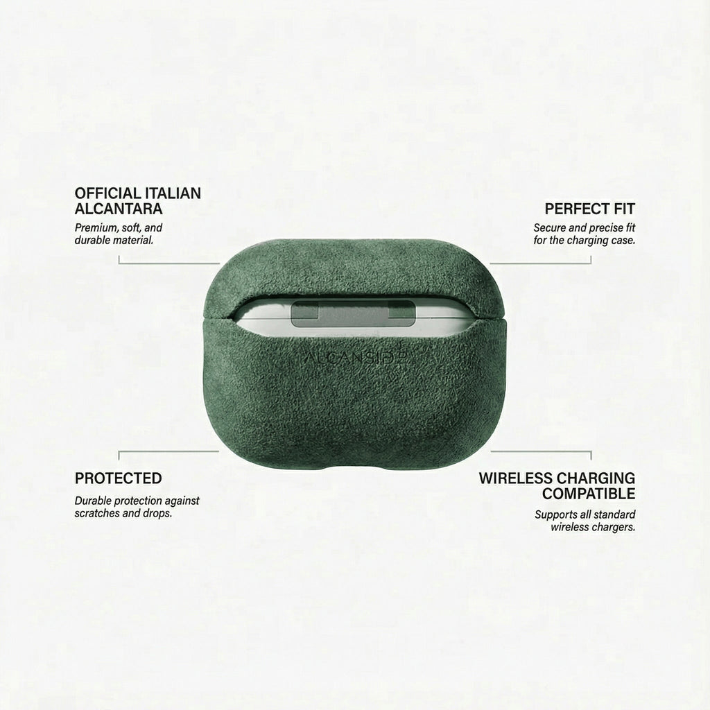 AirPods Pro (2nd Generation) Alcantara Case - Midnight Green