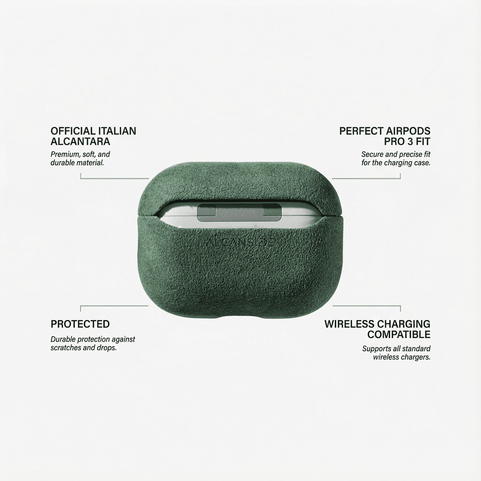 AirPods Pro (3rd Generation) Alcantara Case - Midnight Green