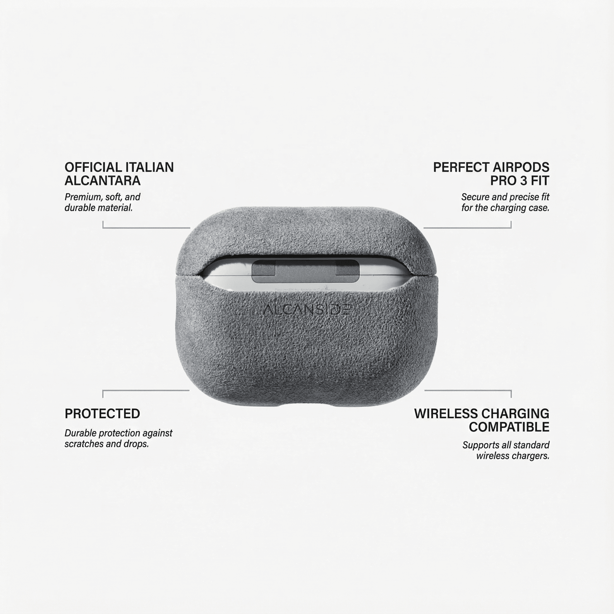 AirPods Pro (3rd Generation) Alcantara Case - Nardo Gray