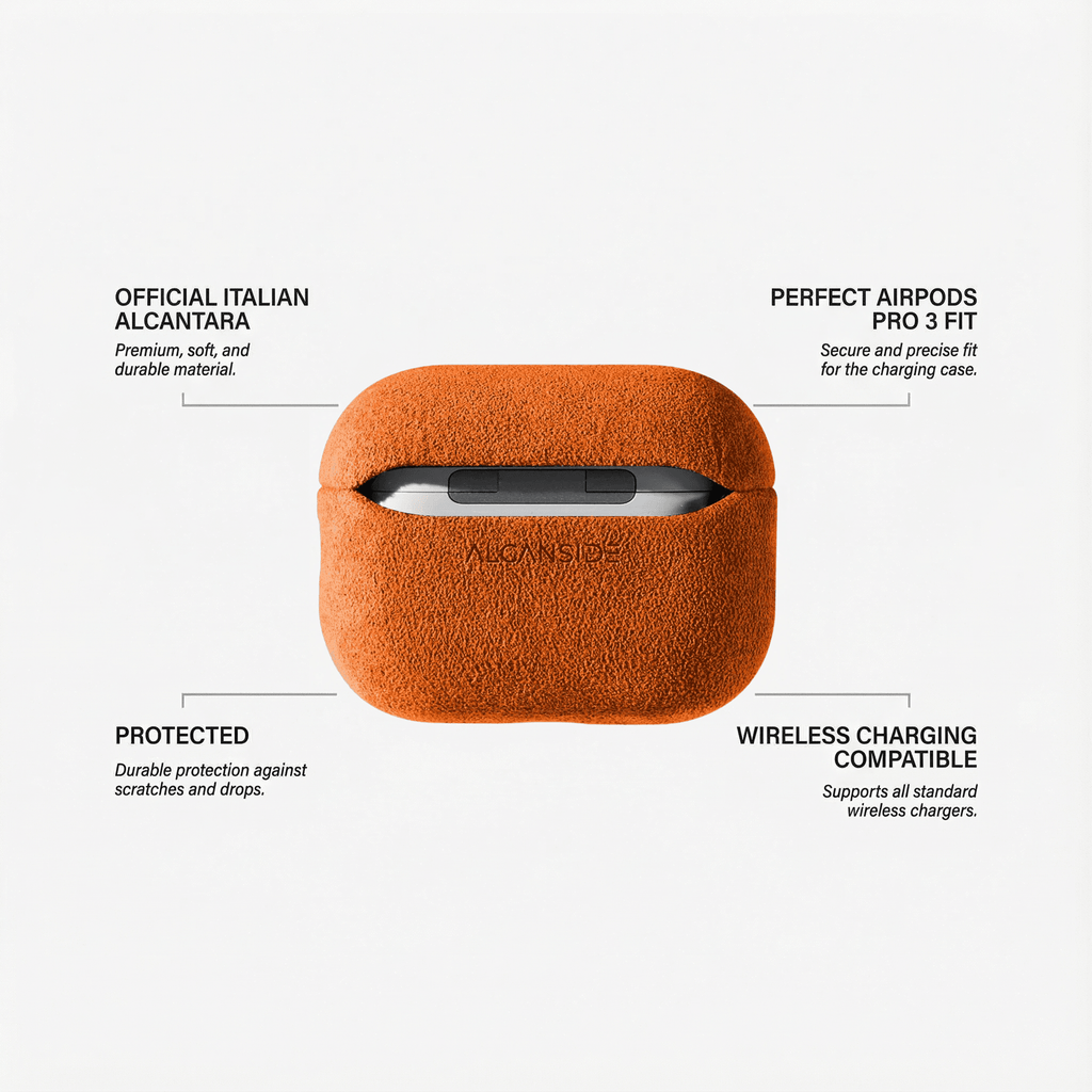 AirPods Pro (3rd Generation) Alcantara Case - Orange