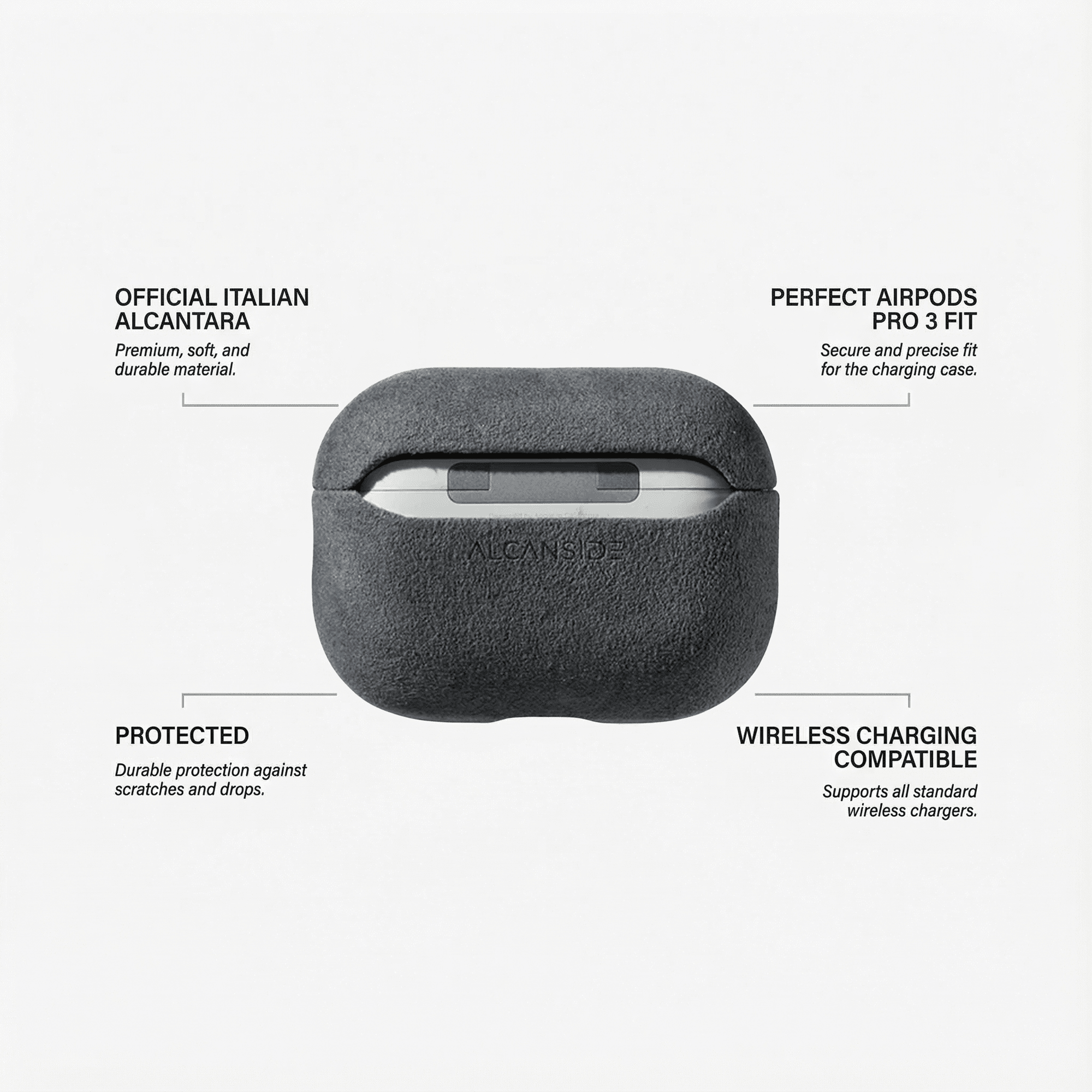 AirPods Pro (3rd Generation) Alcantara Case - Space Grey