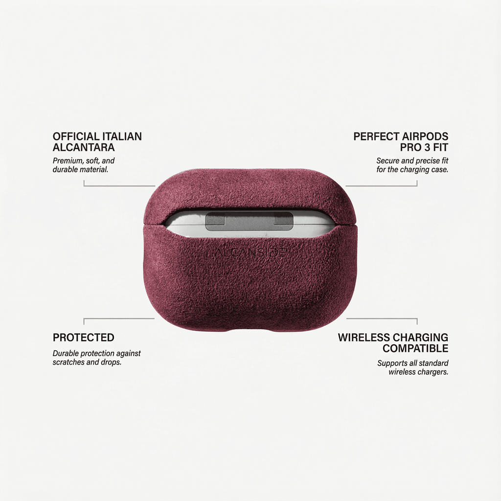 AirPods Pro (3rd Generation) Alcantara Case - Wine Red