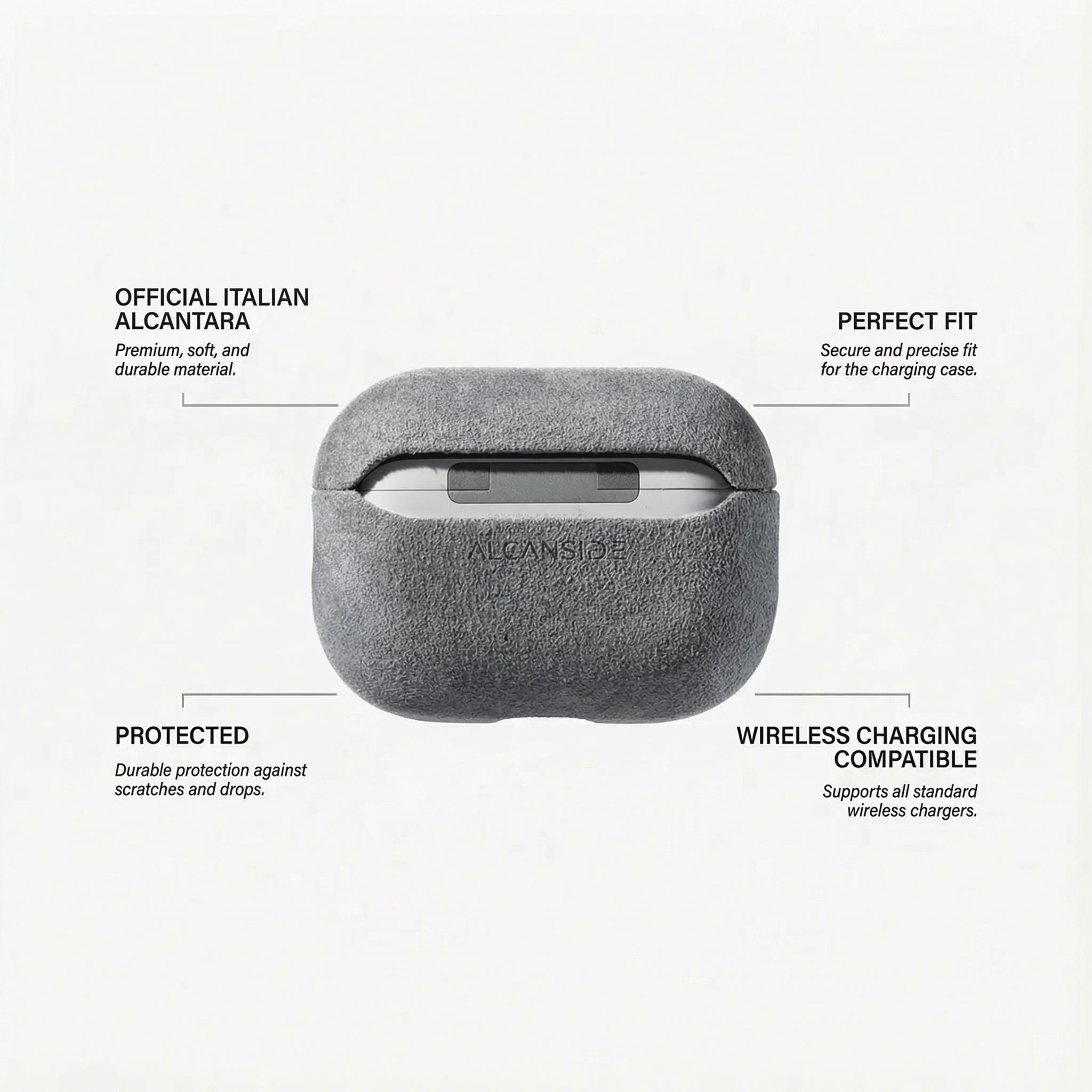 AirPods Pro (2nd Generation) Alcantara Case - Nardo Gray