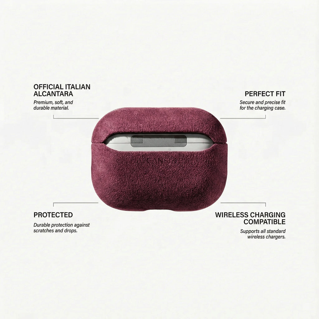 AirPods Pro (2nd Generation) Alcantara Case - Wine Red